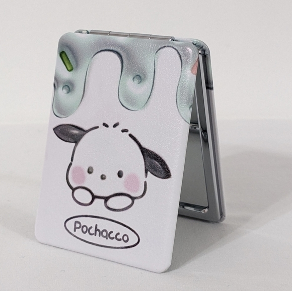 Pochacco Sanrio Kawaii Rectangle Double Sided Portable Folding Compact Mirror - Picture 1 of 6